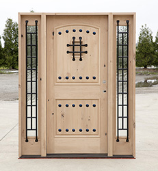 CL-100 Knotty Alder Door with Sidelights